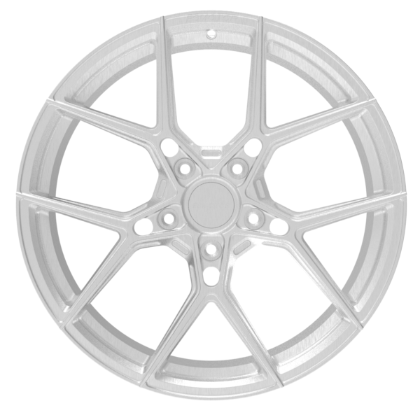 Clear polish wheel with intricate spoke pattern.