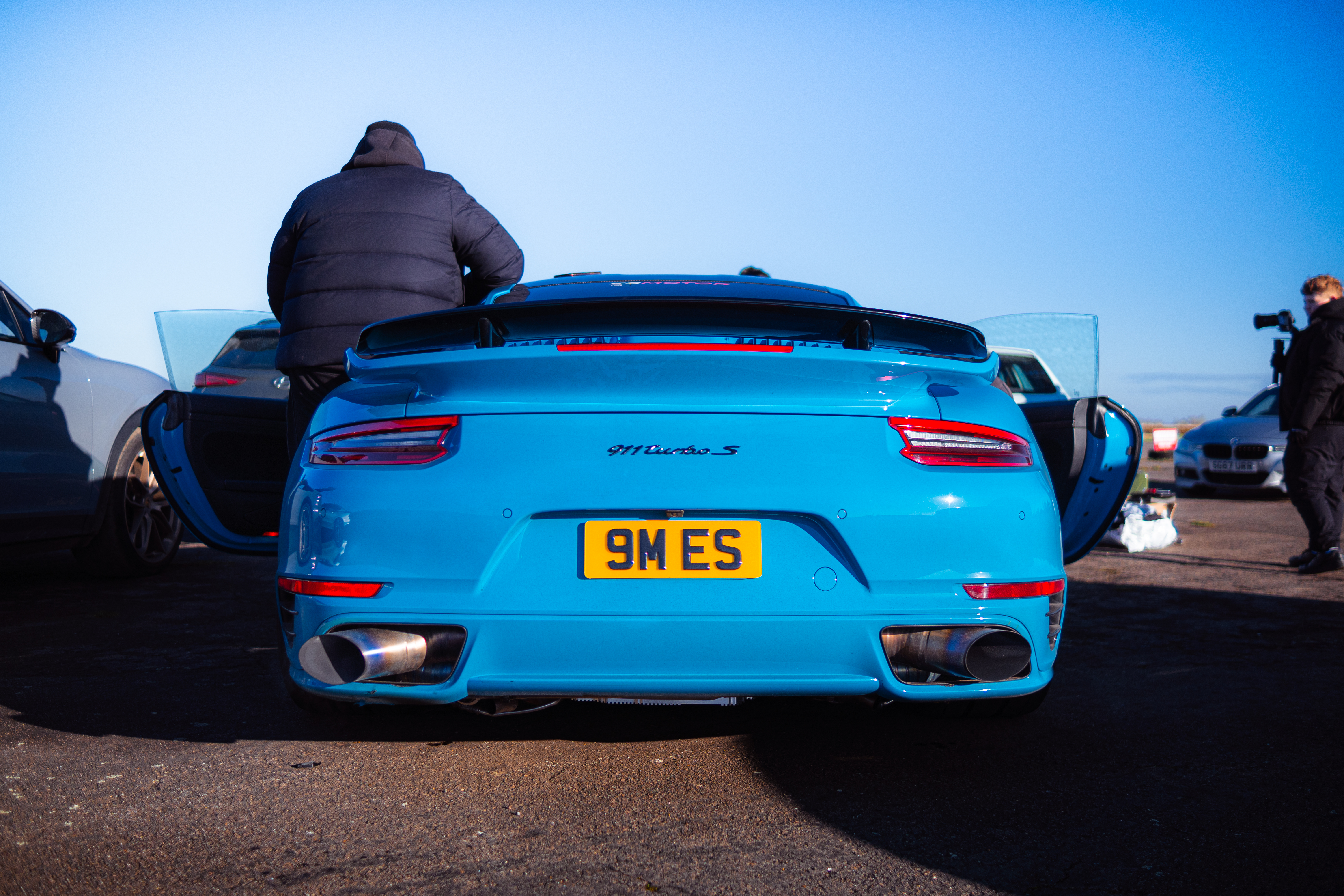 Porsche 911 brake system being tested on track